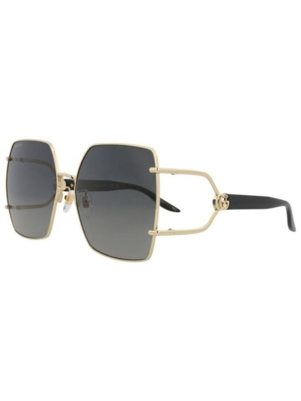 New Gucci Womens Square/Rectangle Gold Black Grey Fashion Designer Sunglasses